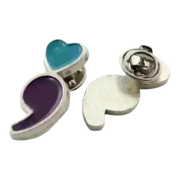 Project Semicolon Suicide Prevention Mental Health Awareness Enamel Pin NEW - Picture 2 of 11